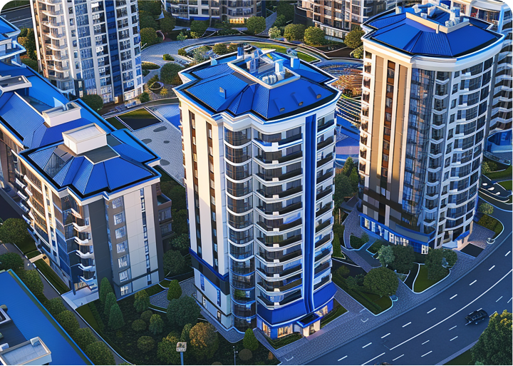 modern-residential-district-with-blue-roof-balcony